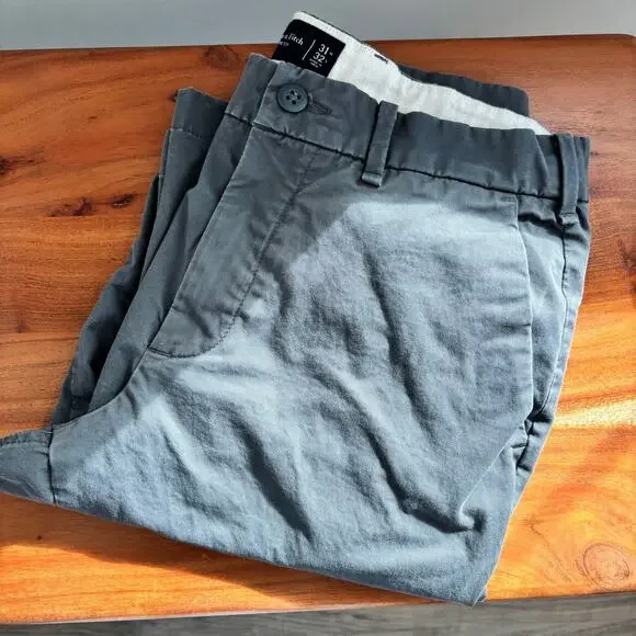 Abercrombie Men's Chino Pants Straight Stretch Trouser Casual Gray 31 x 32 - Picture 1 of 9